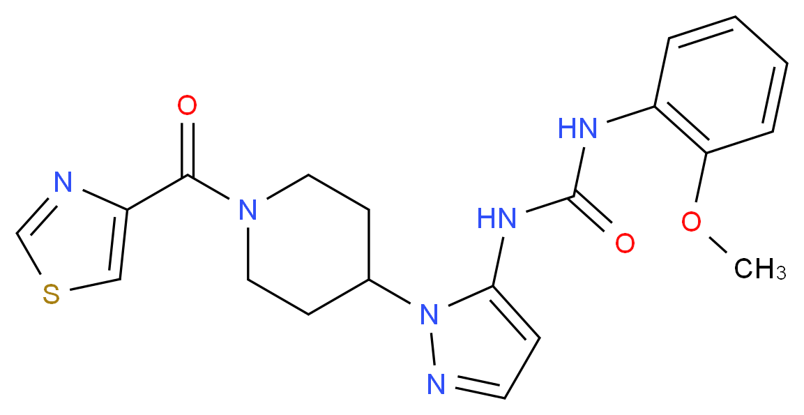 N-(2-methoxyphenyl)-N'-{1-[1-(1,3-thiazol-4-ylcarbonyl)-4-piperidinyl]-1H-pyrazol-5-yl}urea_Molecular_structure_CAS_)