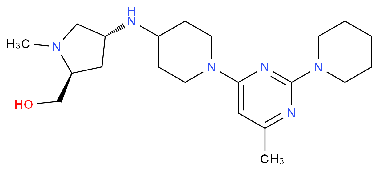 ((2S,4R)-1-methyl-4-{[1-(6-methyl-2-piperidin-1-ylpyrimidin-4-yl)piperidin-4-yl]amino}pyrrolidin-2-yl)methanol_Molecular_structure_CAS_)