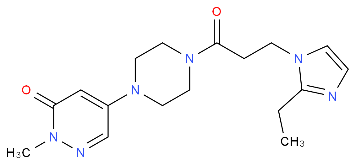 5-{4-[3-(2-ethyl-1H-imidazol-1-yl)propanoyl]-1-piperazinyl}-2-methyl-3(2H)-pyridazinone_Molecular_structure_CAS_)