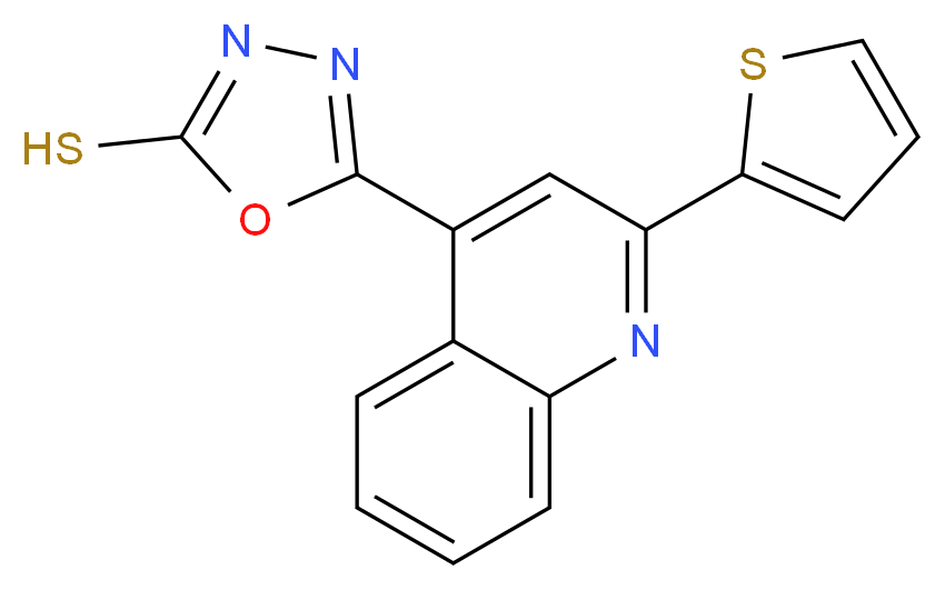5-(2-Thiophen-2-yl-quinolin-4-yl)-[1,3,4]oxadiazole-2-thiol_Molecular_structure_CAS_)