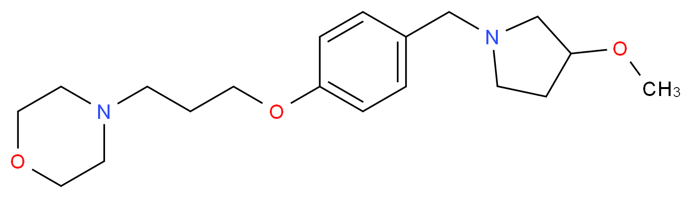 4-(3-{4-[(3-methoxypyrrolidin-1-yl)methyl]phenoxy}propyl)morpholine_Molecular_structure_CAS_)