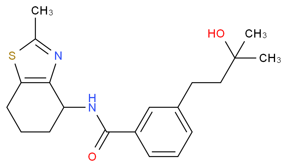 3-(3-hydroxy-3-methylbutyl)-N-(2-methyl-4,5,6,7-tetrahydro-1,3-benzothiazol-4-yl)benzamide_Molecular_structure_CAS_)
