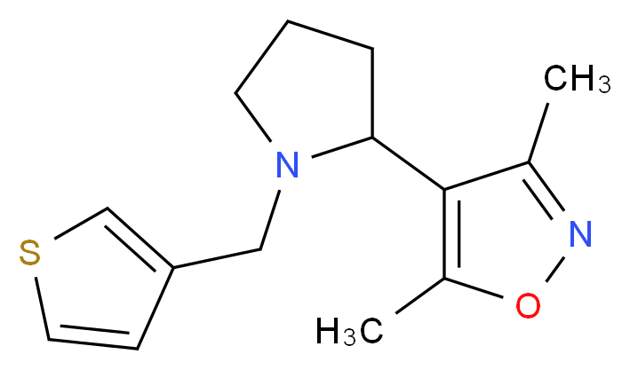 3,5-dimethyl-4-[1-(3-thienylmethyl)pyrrolidin-2-yl]isoxazole_Molecular_structure_CAS_)