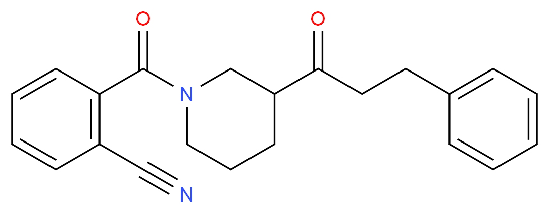 2-{[3-(3-phenylpropanoyl)-1-piperidinyl]carbonyl}benzonitrile_Molecular_structure_CAS_)