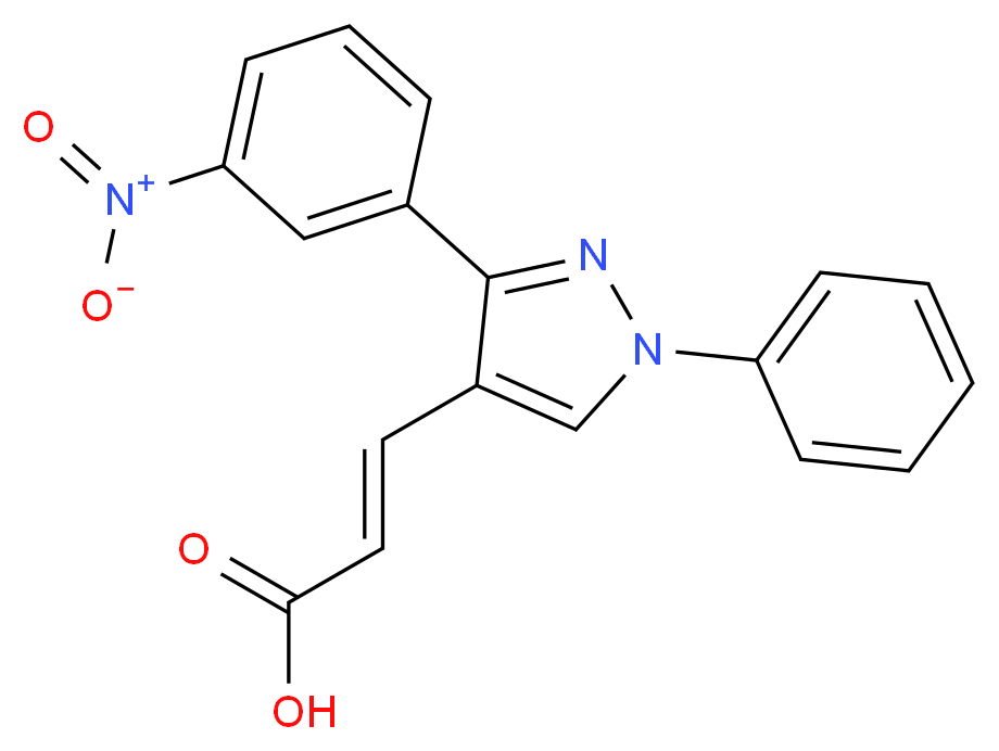3-[3-(3-Nitro-phenyl)-1-phenyl-1H-pyrazol-4-yl]-acrylic acid_Molecular_structure_CAS_)