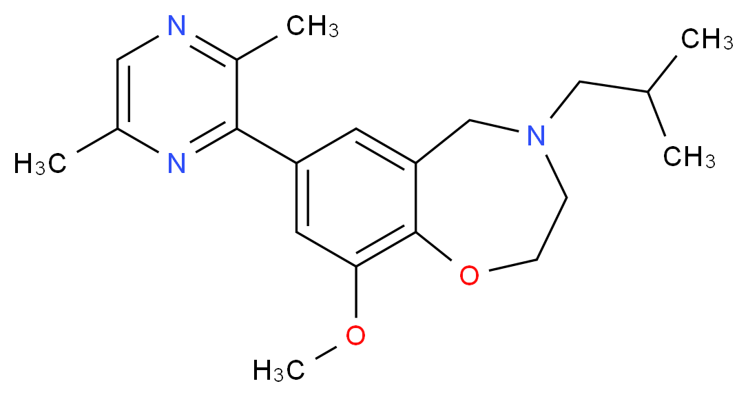 7-(3,6-dimethyl-2-pyrazinyl)-4-isobutyl-9-methoxy-2,3,4,5-tetrahydro-1,4-benzoxazepine_Molecular_structure_CAS_)