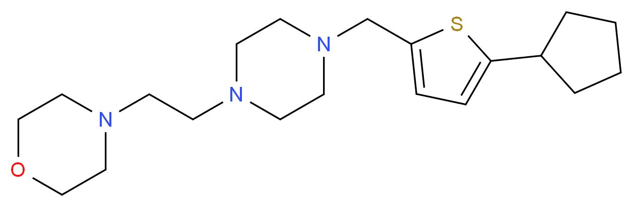 4-(2-{4-[(5-cyclopentyl-2-thienyl)methyl]piperazin-1-yl}ethyl)morpholine_Molecular_structure_CAS_)