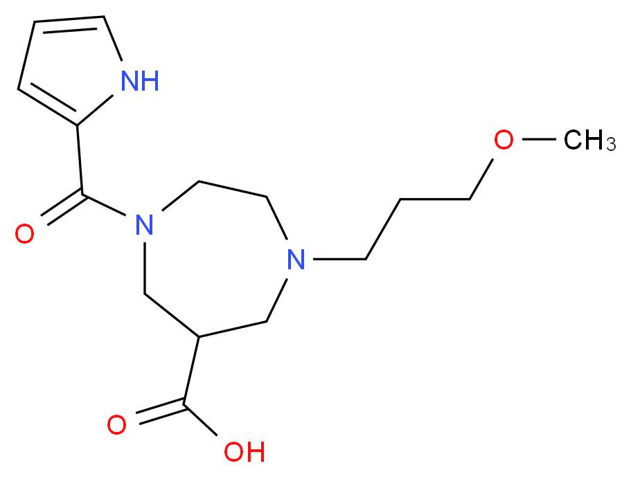1-(3-methoxypropyl)-4-(1H-pyrrol-2-ylcarbonyl)-1,4-diazepane-6-carboxylic acid_Molecular_structure_CAS_)