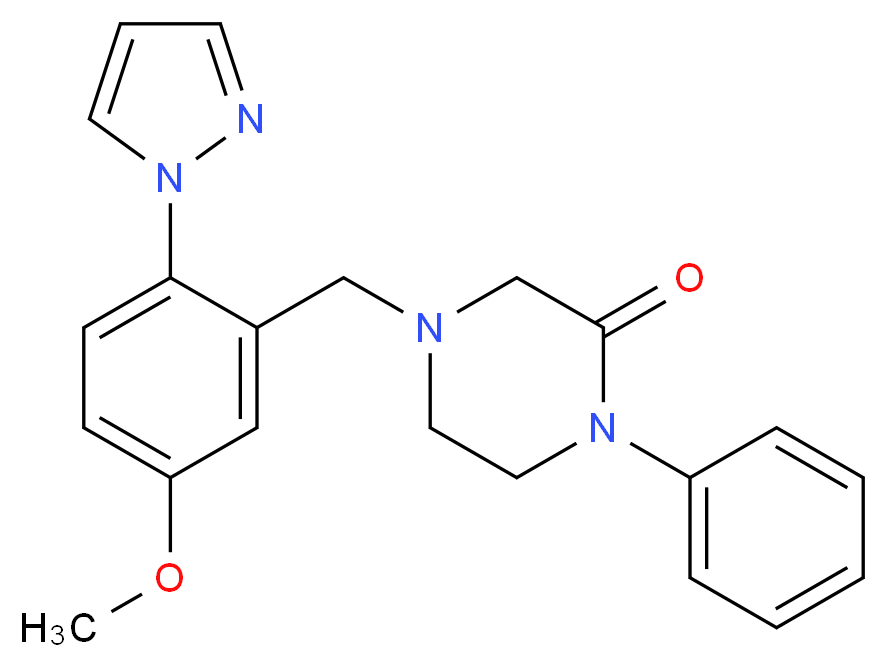 4-[5-methoxy-2-(1H-pyrazol-1-yl)benzyl]-1-phenyl-2-piperazinone_Molecular_structure_CAS_)