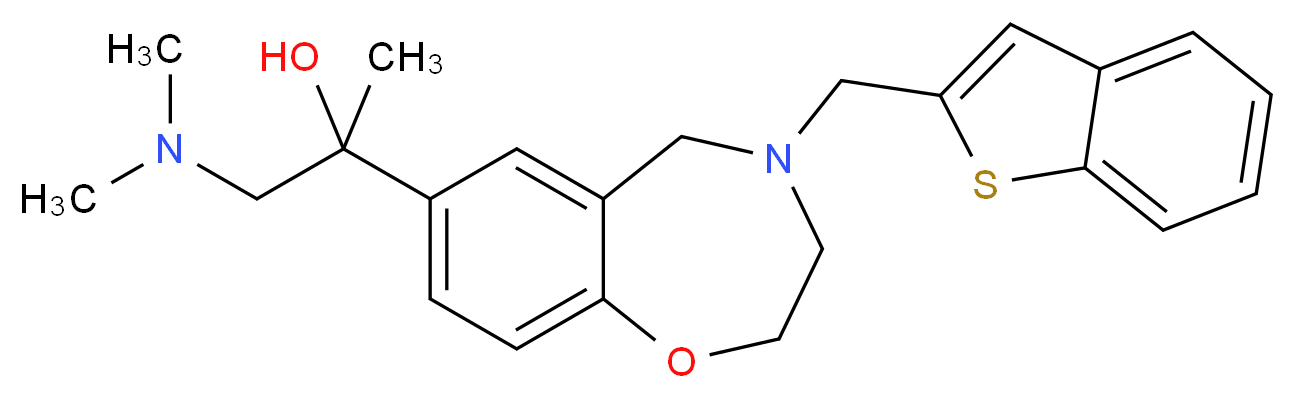 2-[4-(1-benzothien-2-ylmethyl)-2,3,4,5-tetrahydro-1,4-benzoxazepin-7-yl]-1-(dimethylamino)-2-propanol_Molecular_structure_CAS_)