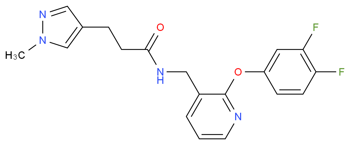 N-{[2-(3,4-difluorophenoxy)-3-pyridinyl]methyl}-3-(1-methyl-1H-pyrazol-4-yl)propanamide_Molecular_structure_CAS_)