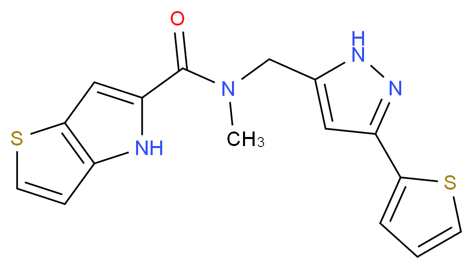 N-methyl-N-{[3-(2-thienyl)-1H-pyrazol-5-yl]methyl}-4H-thieno[3,2-b]pyrrole-5-carboxamide_Molecular_structure_CAS_)