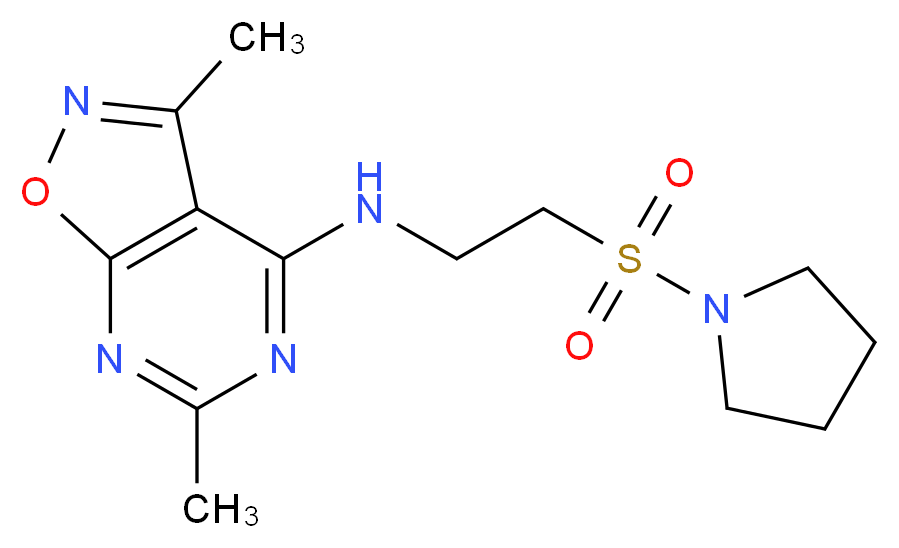 3,6-dimethyl-N-[2-(pyrrolidin-1-ylsulfonyl)ethyl]isoxazolo[5,4-d]pyrimidin-4-amine_Molecular_structure_CAS_)