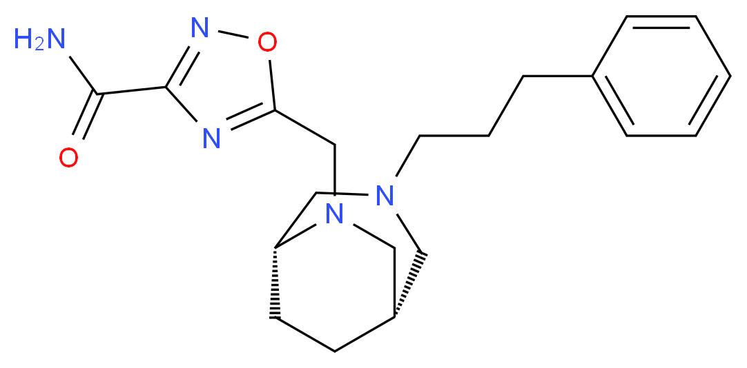 5-{[(1S*,5R*)-3-(3-phenylpropyl)-3,6-diazabicyclo[3.2.2]non-6-yl]methyl}-1,2,4-oxadiazole-3-carboxamide_Molecular_structure_CAS_)