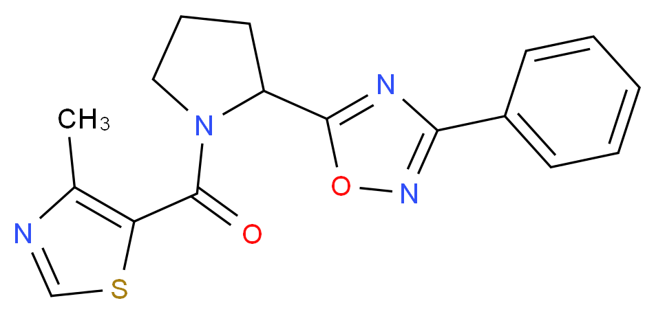 5-{1-[(4-methyl-1,3-thiazol-5-yl)carbonyl]-2-pyrrolidinyl}-3-phenyl-1,2,4-oxadiazole_Molecular_structure_CAS_)