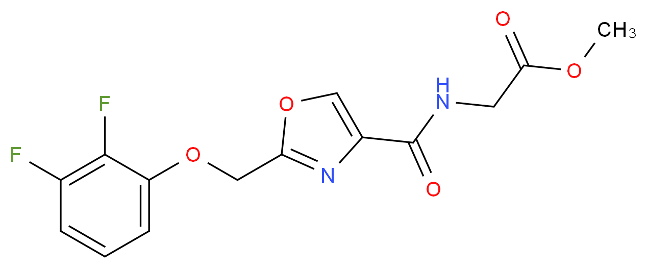 methyl N-({2-[(2,3-difluorophenoxy)methyl]-1,3-oxazol-4-yl}carbonyl)glycinate_Molecular_structure_CAS_)