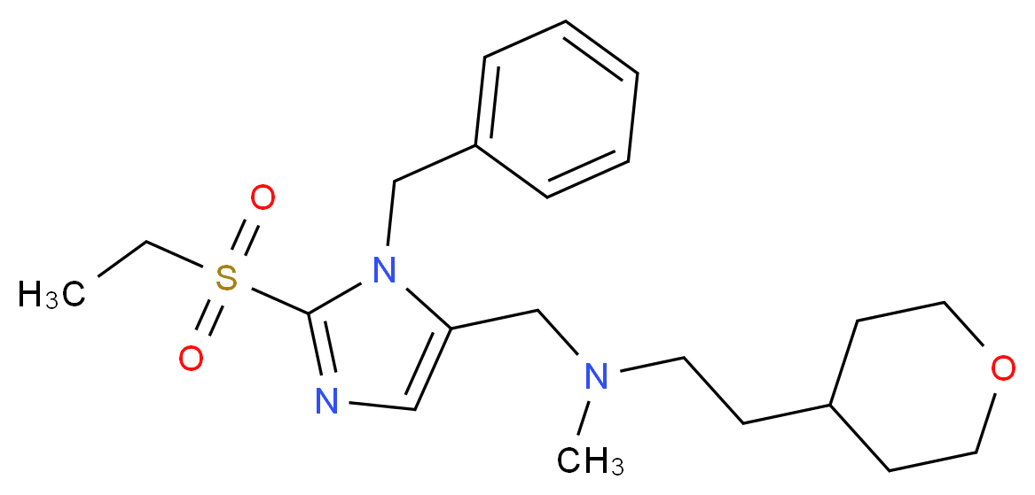 N-{[1-benzyl-2-(ethylsulfonyl)-1H-imidazol-5-yl]methyl}-N-methyl-2-(tetrahydro-2H-pyran-4-yl)ethanamine_Molecular_structure_CAS_)