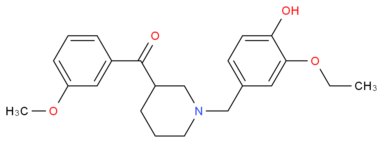 [1-(3-ethoxy-4-hydroxybenzyl)-3-piperidinyl](3-methoxyphenyl)methanone_Molecular_structure_CAS_)