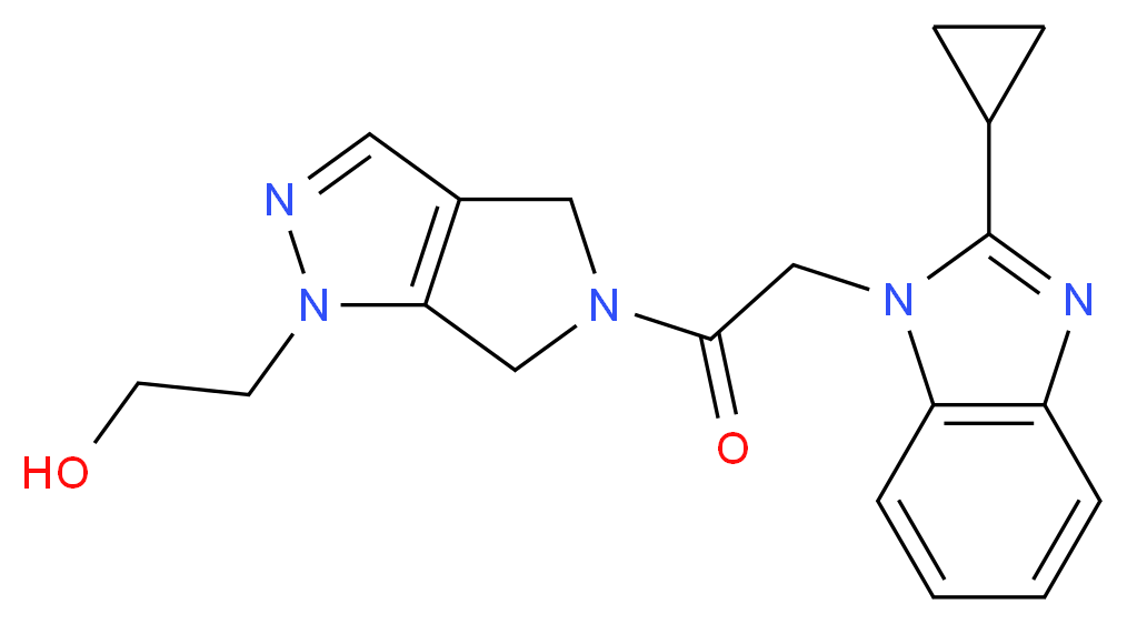 2-[5-[(2-cyclopropyl-1H-benzimidazol-1-yl)acetyl]-5,6-dihydropyrrolo[3,4-c]pyrazol-1(4H)-yl]ethanol_Molecular_structure_CAS_)