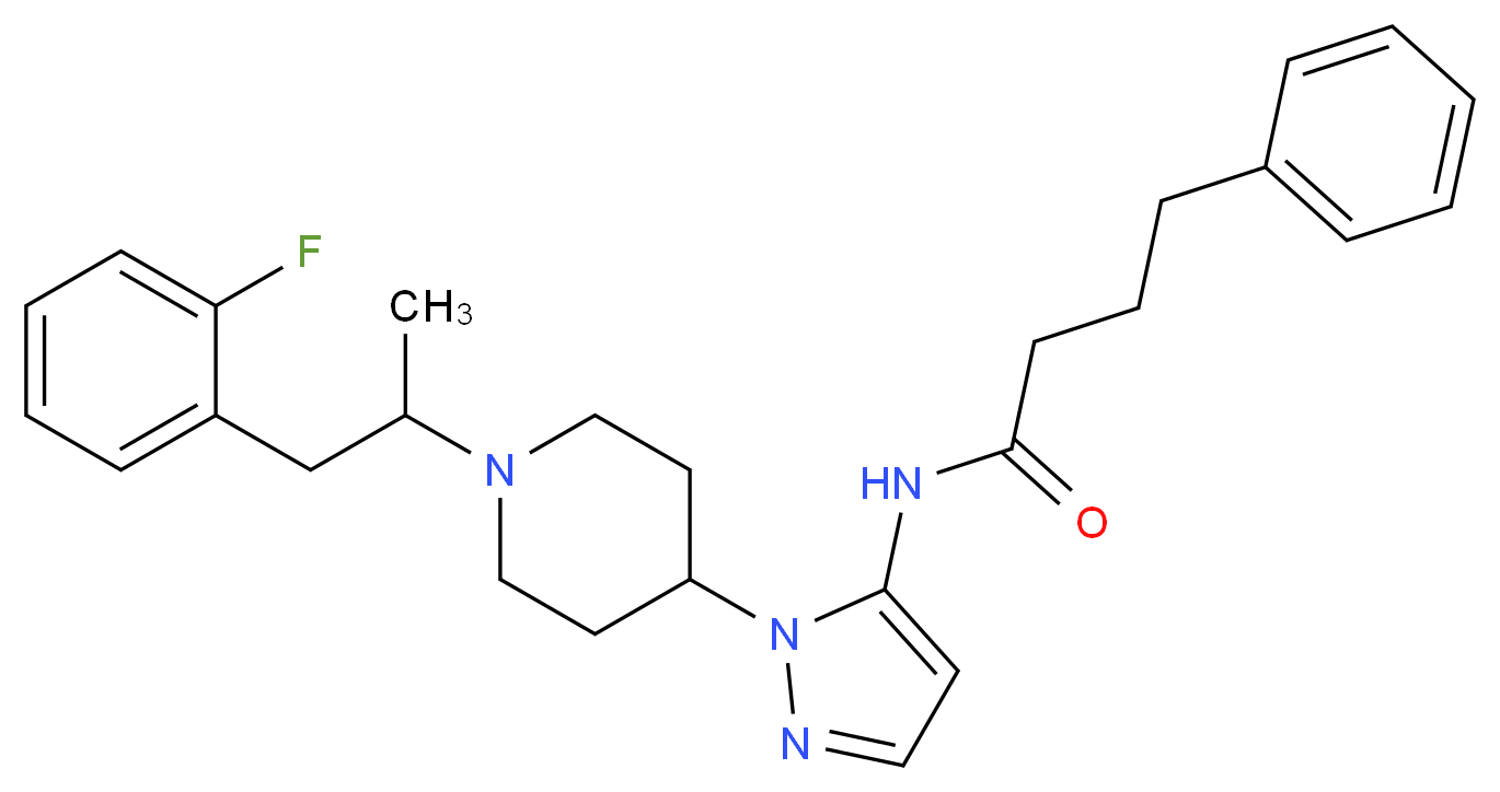N-(1-{1-[2-(2-fluorophenyl)-1-methylethyl]-4-piperidinyl}-1H-pyrazol-5-yl)-4-phenylbutanamide_Molecular_structure_CAS_)