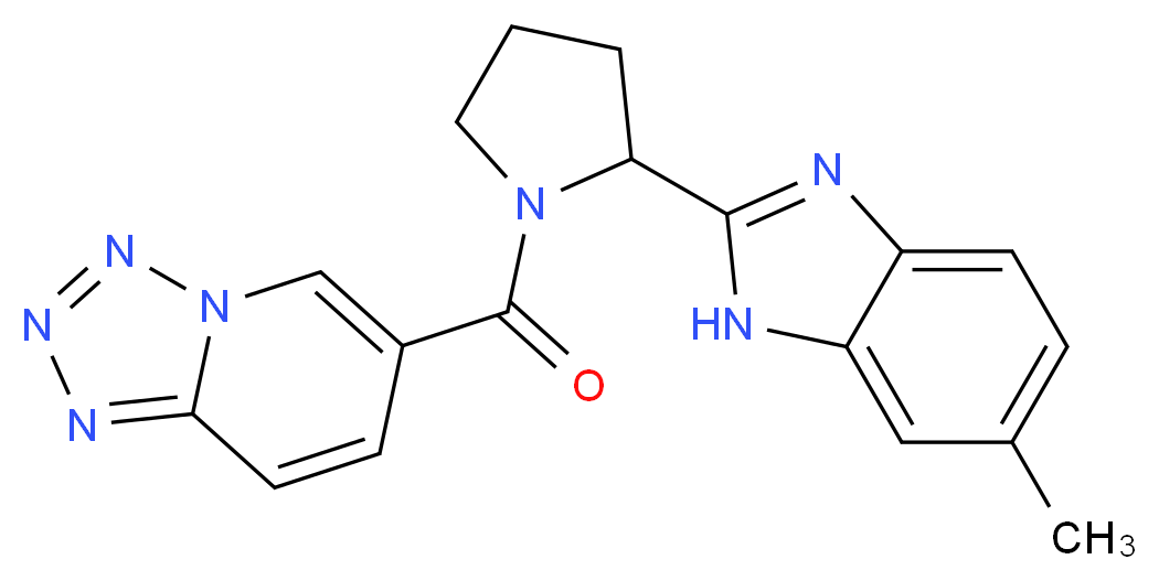 6-{[2-(6-methyl-1H-benzimidazol-2-yl)-1-pyrrolidinyl]carbonyl}tetrazolo[1,5-a]pyridine_Molecular_structure_CAS_)