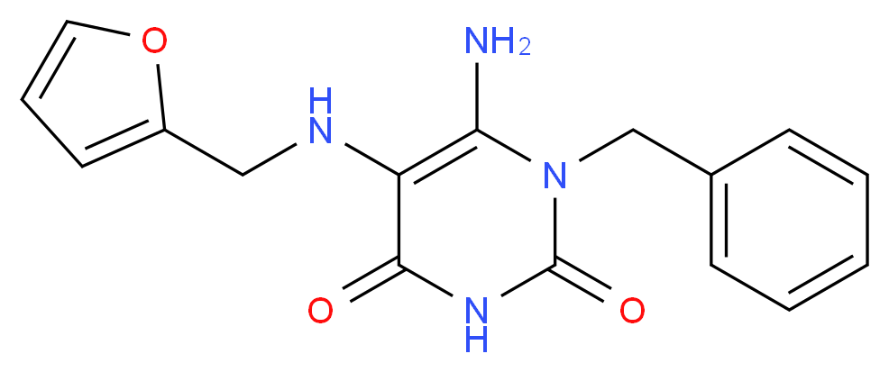 6-Amino-1-benzyl-5-[(furan-2-ylmethyl)-amino]-1H-pyrimidine-2,4-dione_Molecular_structure_CAS_)