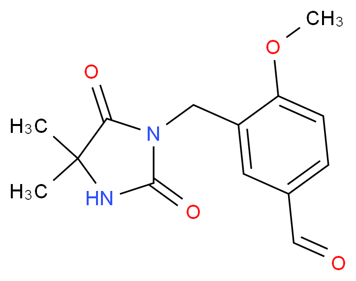 3-[(4,4-Dimethyl-2,5-dioxoimidazolidin-1-yl)-methyl]-4-methoxybenzaldehyde_Molecular_structure_CAS_)