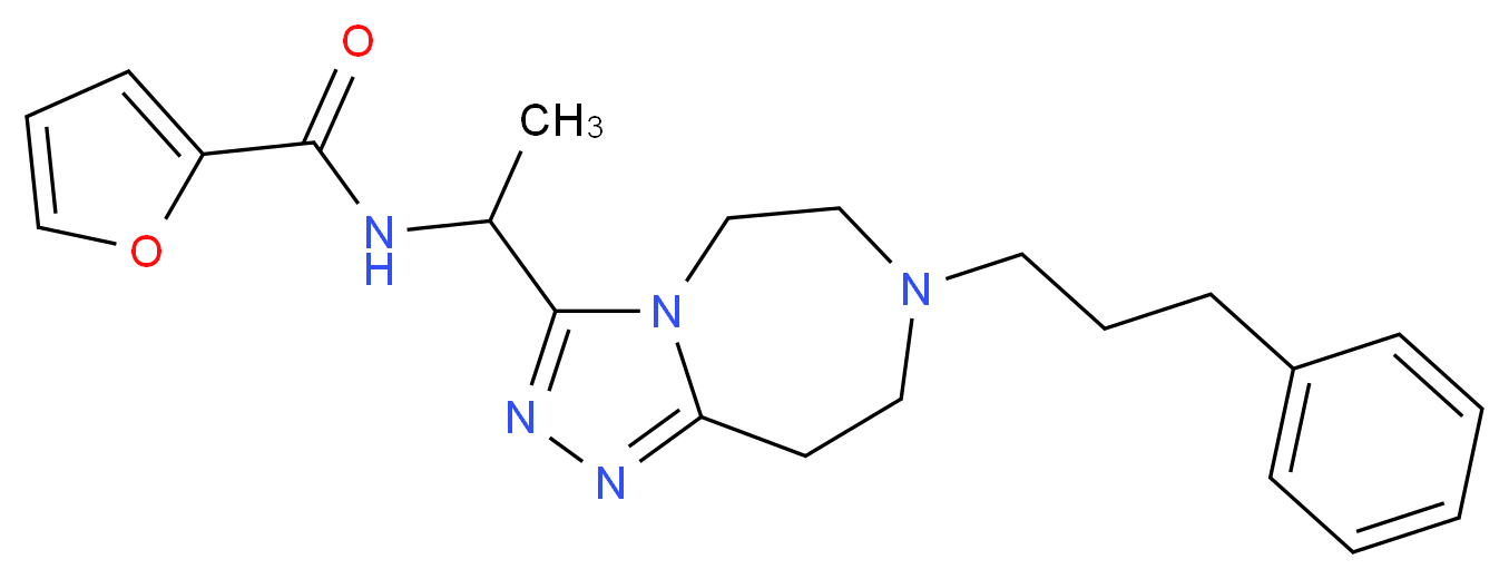 N-{1-[7-(3-phenylpropyl)-6,7,8,9-tetrahydro-5H-[1,2,4]triazolo[4,3-d][1,4]diazepin-3-yl]ethyl}-2-furamide_Molecular_structure_CAS_)