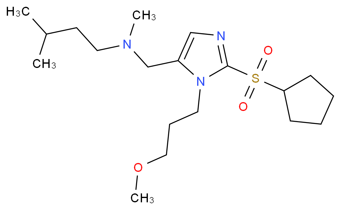 N-{[2-(cyclopentylsulfonyl)-1-(3-methoxypropyl)-1H-imidazol-5-yl]methyl}-N,3-dimethyl-1-butanamine_Molecular_structure_CAS_)