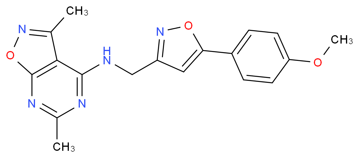 N-{[5-(4-methoxyphenyl)isoxazol-3-yl]methyl}-3,6-dimethylisoxazolo[5,4-d]pyrimidin-4-amine_Molecular_structure_CAS_)