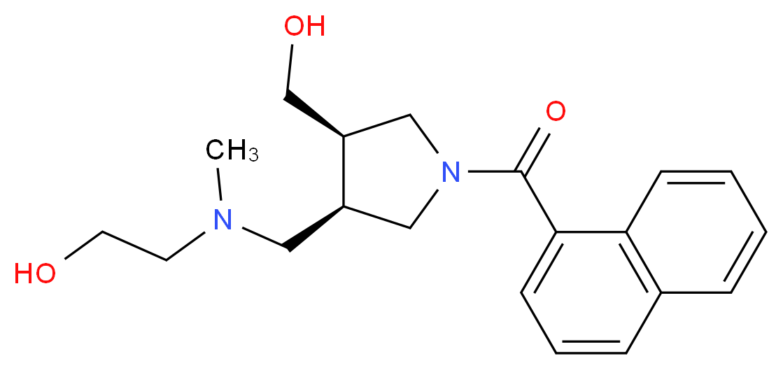 2-[{[(3R*,4R*)-4-(hydroxymethyl)-1-(1-naphthoyl)pyrrolidin-3-yl]methyl}(methyl)amino]ethanol_Molecular_structure_CAS_)