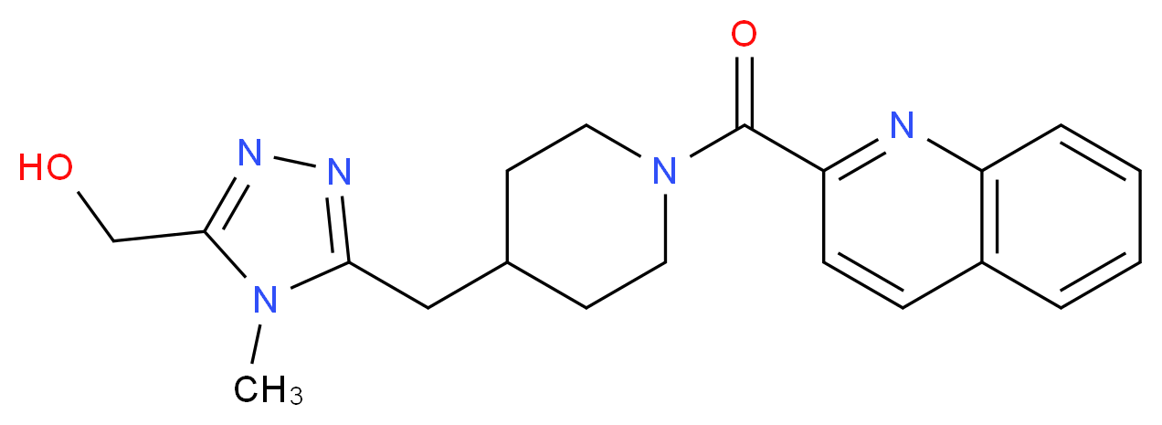 (4-methyl-5-{[1-(quinolin-2-ylcarbonyl)piperidin-4-yl]methyl}-4H-1,2,4-triazol-3-yl)methanol_Molecular_structure_CAS_)