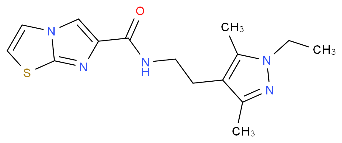 N-[2-(1-ethyl-3,5-dimethyl-1H-pyrazol-4-yl)ethyl]imidazo[2,1-b][1,3]thiazole-6-carboxamide_Molecular_structure_CAS_)