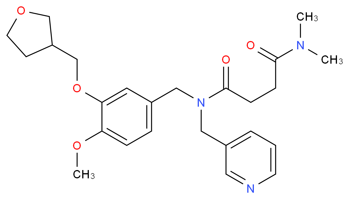 N-[4-methoxy-3-(tetrahydro-3-furanylmethoxy)benzyl]-N',N'-dimethyl-N-(3-pyridinylmethyl)succinamide_Molecular_structure_CAS_)