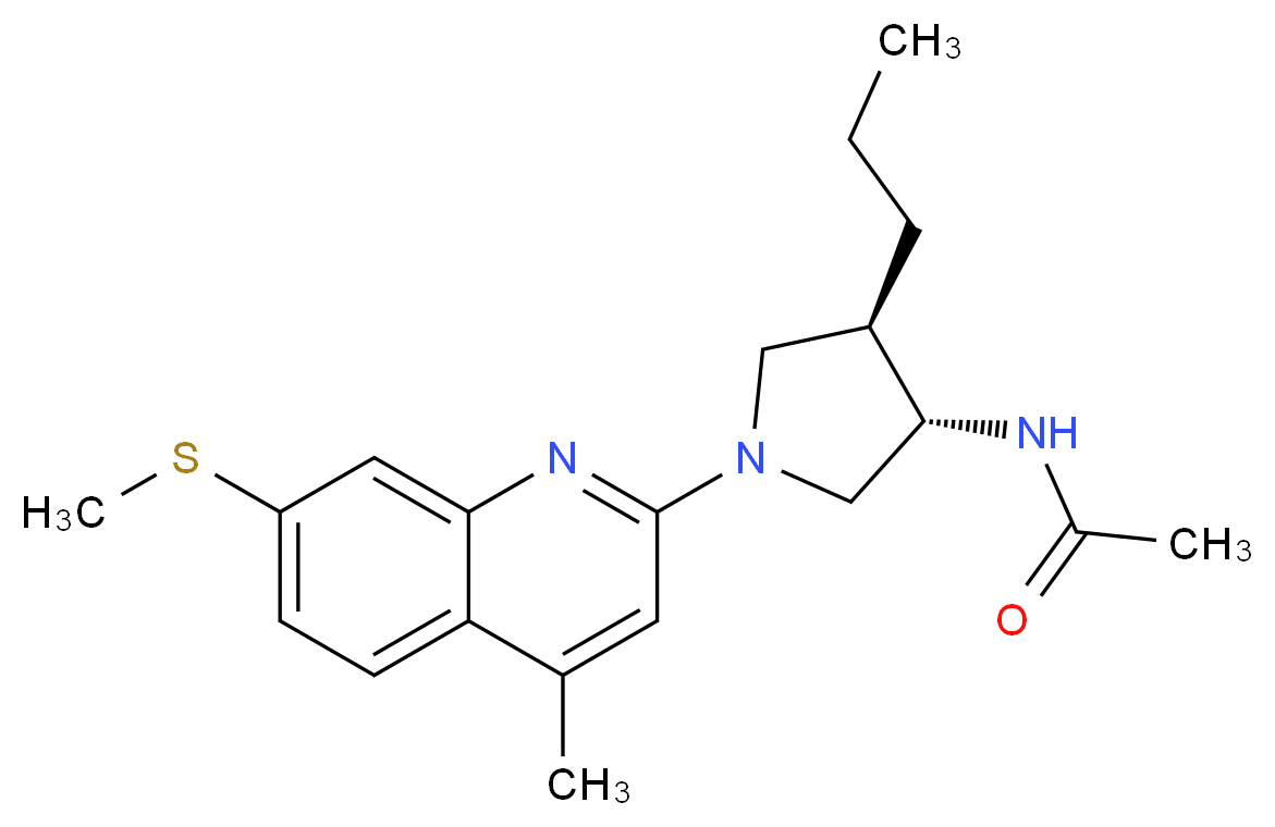 N-{(3S*,4R*)-1-[4-methyl-7-(methylthio)-2-quinolinyl]-4-propyl-3-pyrrolidinyl}acetamide_Molecular_structure_CAS_)