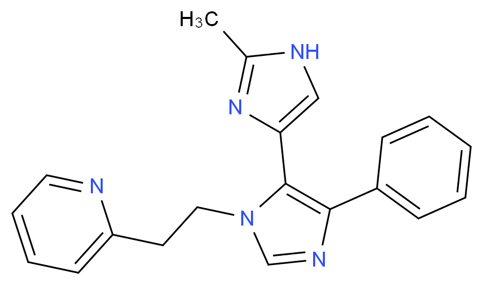 2-methyl-5'-phenyl-3'-(2-pyridin-2-ylethyl)-1H,3'H-4,4'-biimidazole_Molecular_structure_CAS_)