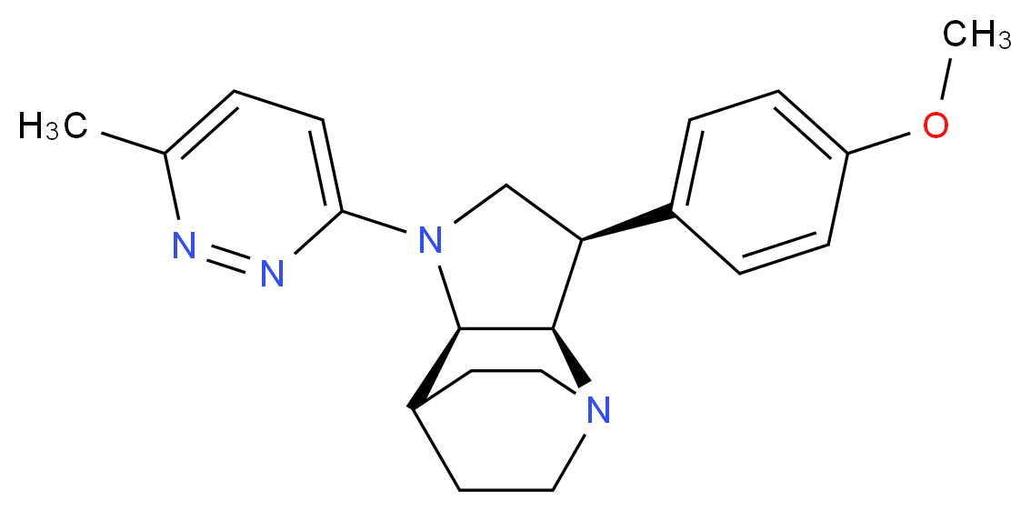 (3R*,3aR*,7aR*)-3-(4-methoxyphenyl)-1-(6-methylpyridazin-3-yl)octahydro-4,7-ethanopyrrolo[3,2-b]pyridine_Molecular_structure_CAS_)