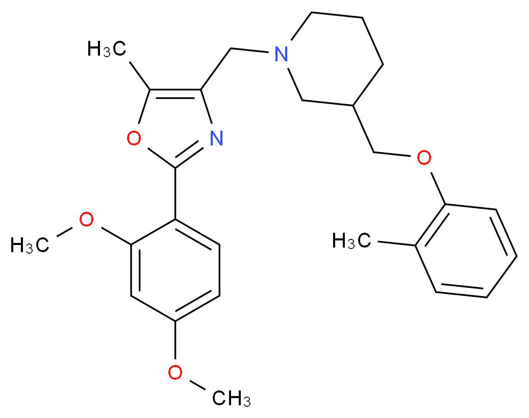 1-{[2-(2,4-dimethoxyphenyl)-5-methyl-1,3-oxazol-4-yl]methyl}-3-[(2-methylphenoxy)methyl]piperidine_Molecular_structure_CAS_)