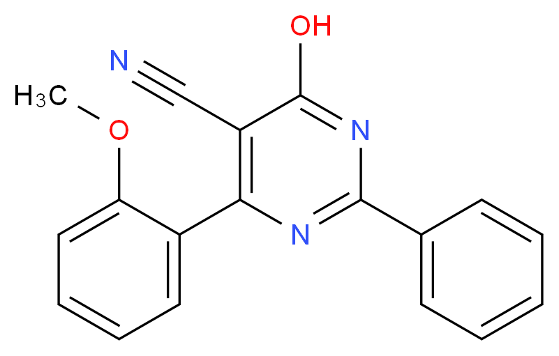 4-Hydroxy-6-(2-methoxyphenyl)-2-phenyl-5-pyrimidinecarbonitrile_Molecular_structure_CAS_)
