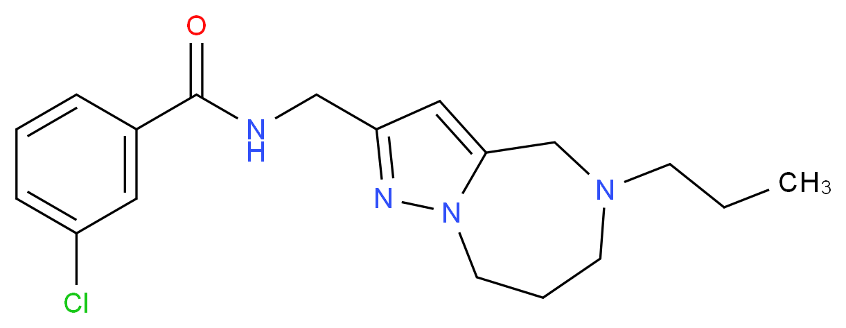 3-chloro-N-[(5-propyl-5,6,7,8-tetrahydro-4H-pyrazolo[1,5-a][1,4]diazepin-2-yl)methyl]benzamide_Molecular_structure_CAS_)