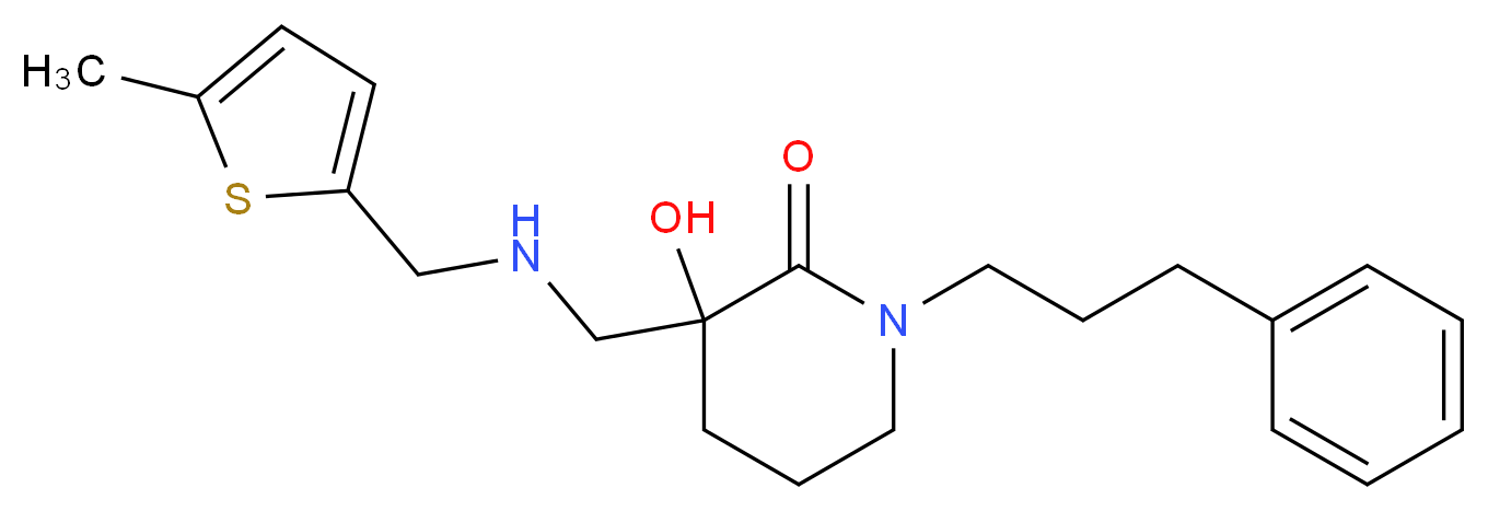 3-hydroxy-3-({[(5-methyl-2-thienyl)methyl]amino}methyl)-1-(3-phenylpropyl)piperidin-2-one_Molecular_structure_CAS_)