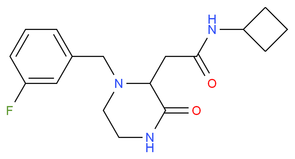 N-cyclobutyl-2-[1-(3-fluorobenzyl)-3-oxo-2-piperazinyl]acetamide_Molecular_structure_CAS_)