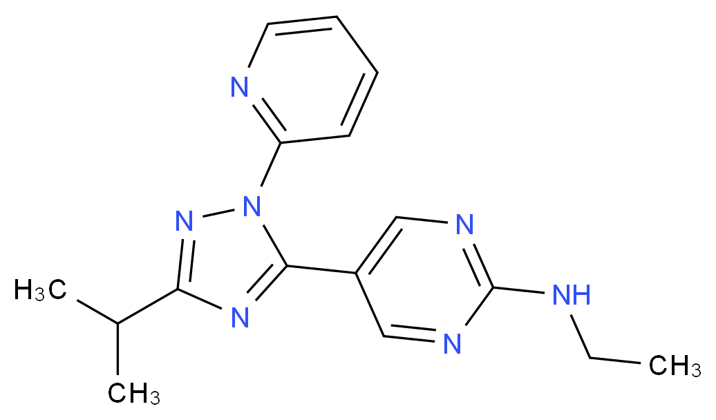 N-ethyl-5-(3-isopropyl-1-pyridin-2-yl-1H-1,2,4-triazol-5-yl)pyrimidin-2-amine_Molecular_structure_CAS_)