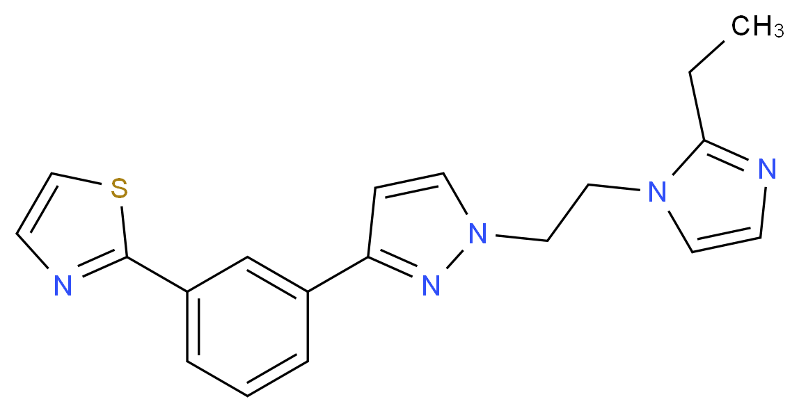 2-(3-{1-[2-(2-ethyl-1H-imidazol-1-yl)ethyl]-1H-pyrazol-3-yl}phenyl)-1,3-thiazole_Molecular_structure_CAS_)