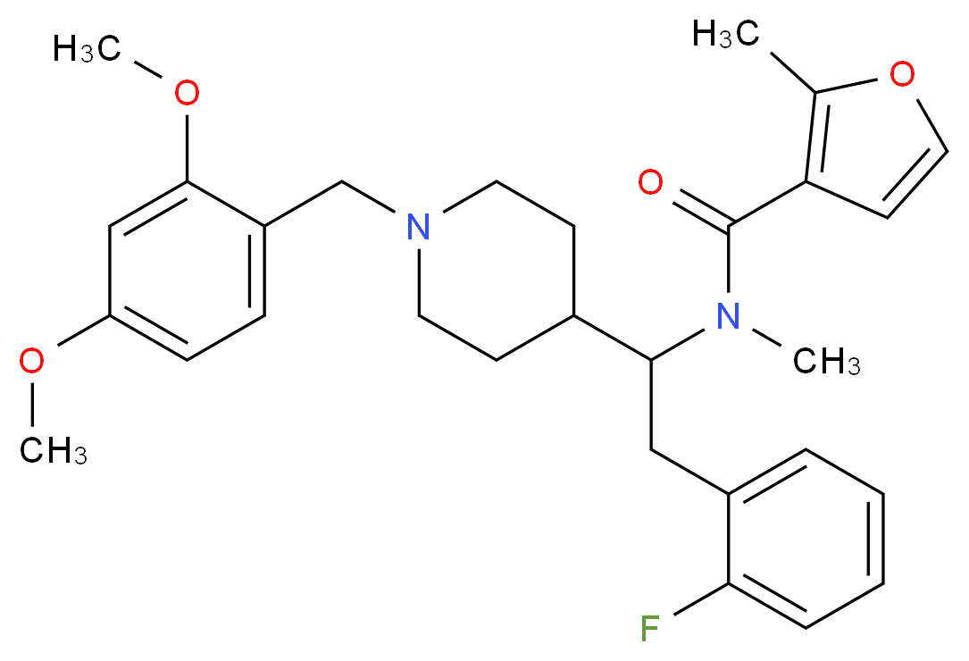 N-[1-[1-(2,4-dimethoxybenzyl)-4-piperidinyl]-2-(2-fluorophenyl)ethyl]-N,2-dimethyl-3-furamide_Molecular_structure_CAS_)