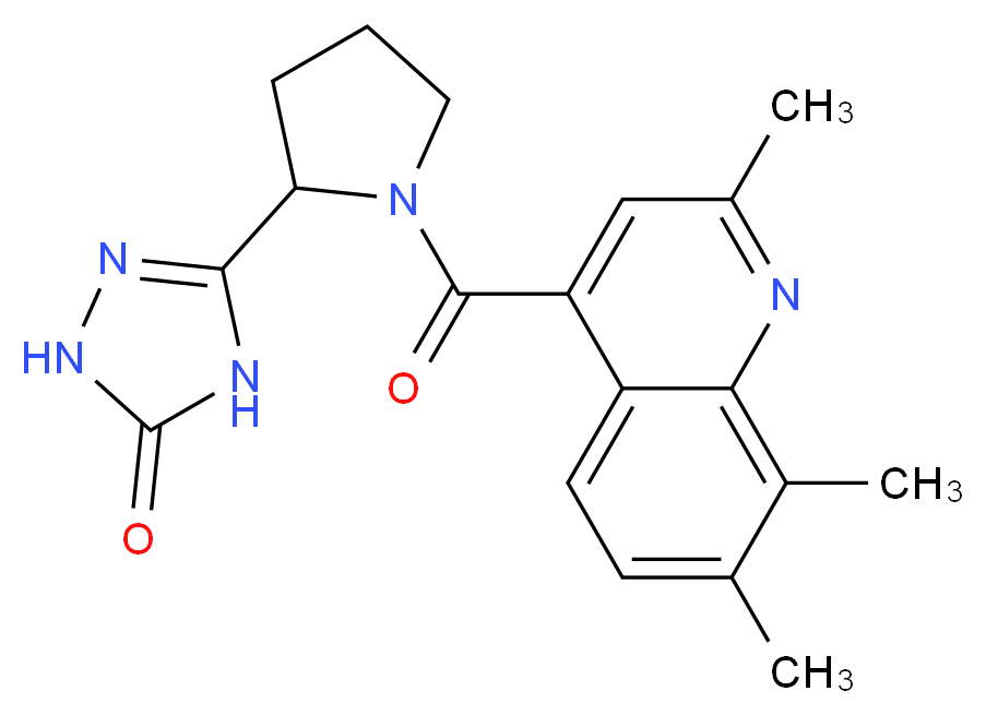 5-{1-[(2,7,8-trimethyl-4-quinolinyl)carbonyl]-2-pyrrolidinyl}-2,4-dihydro-3H-1,2,4-triazol-3-one_Molecular_structure_CAS_)