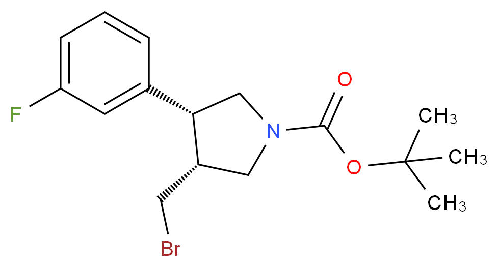 (3S,4R)-tert-butyl 3-(bromomethyl)-4-(3-fluorophenyl)pyrrolidine-1-carboxylate_Molecular_structure_CAS_1260594-72-6)