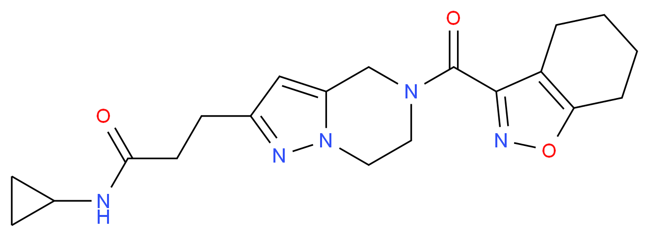 N-cyclopropyl-3-[5-(4,5,6,7-tetrahydro-1,2-benzisoxazol-3-ylcarbonyl)-4,5,6,7-tetrahydropyrazolo[1,5-a]pyrazin-2-yl]propanamide_Molecular_structure_CAS_)