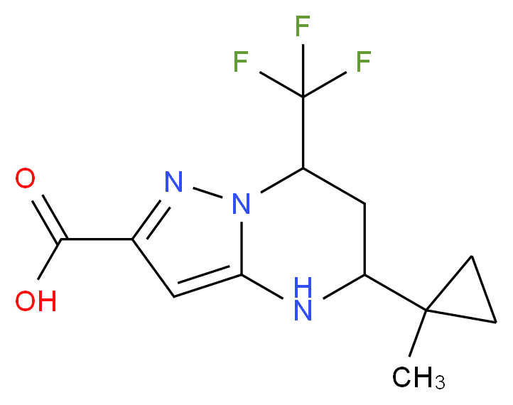 5-(1-Methyl-cyclopropyl)-7-trifluoromethyl-4,5,6,7 -tetrahydro-pyrazolo[1,5-a]pyrimidine-2-carboxylic_Molecular_structure_CAS_)