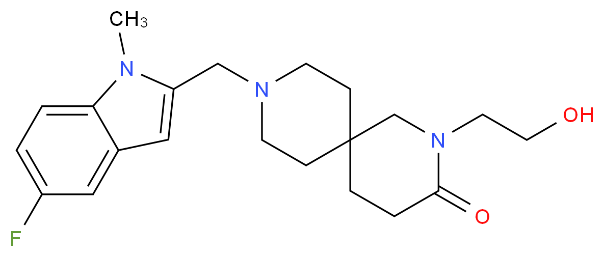 9-[(5-fluoro-1-methyl-1H-indol-2-yl)methyl]-2-(2-hydroxyethyl)-2,9-diazaspiro[5.5]undecan-3-one_Molecular_structure_CAS_)